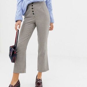 Check Flared Trousers